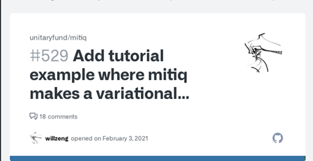 Github issue from unitaryHACK Github issue from unitaryHACK